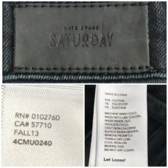 Kate Spade Saturday 2 tone blue black Skinny Jeans size 26 style 4CMU0240 - Picture 7 of 7